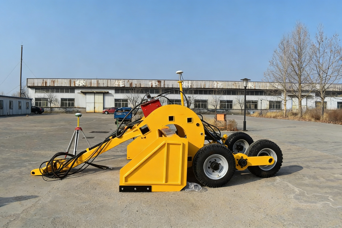 Large-scale laser or satellite beam-type telescopic grader with electronic control system